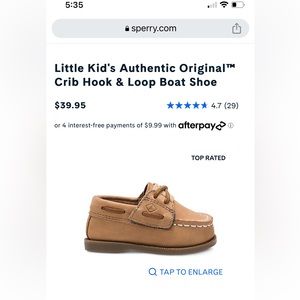 Sperry Topsider Baby 3 Month Crib Hook & Loop Boat Shoe - NWT